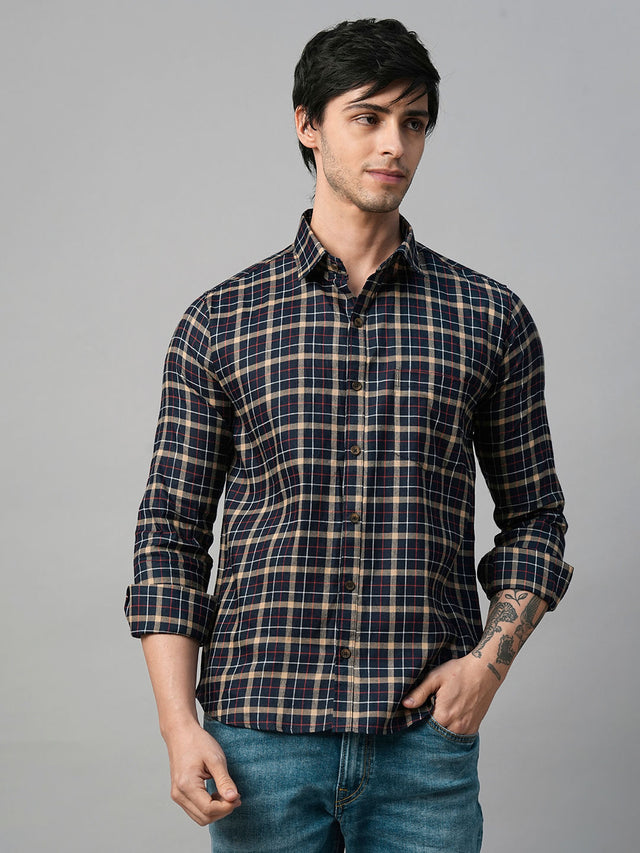 Morphan Checked Cotton Shirt for Men