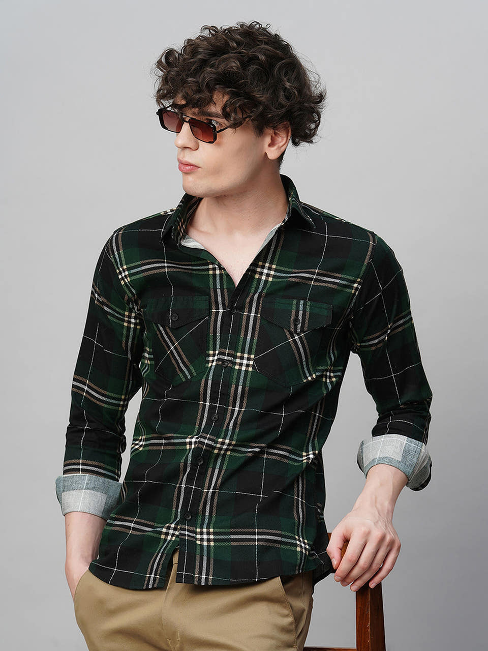 Eclectic Cotton Checked Shirt for Men