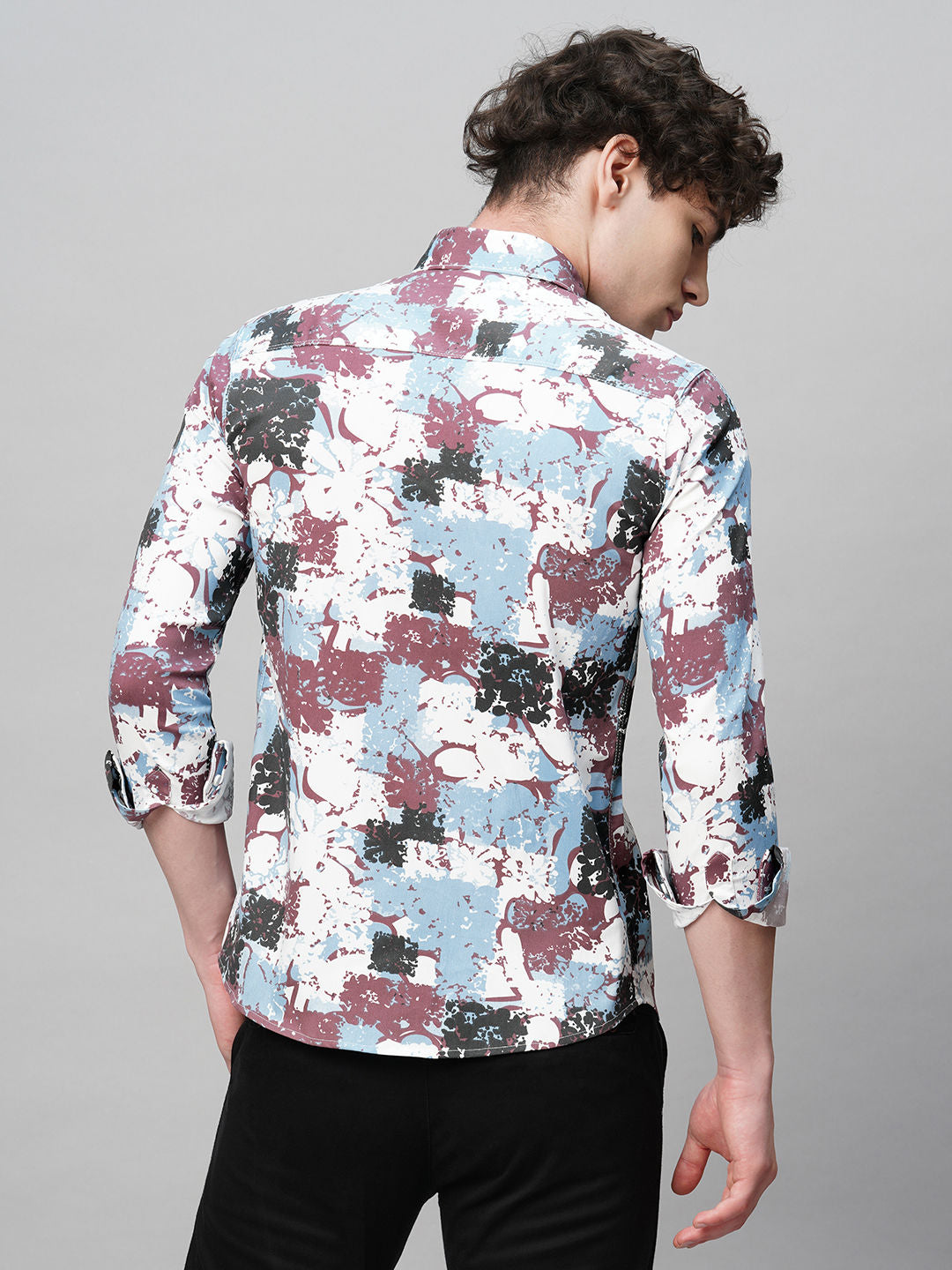 Gritty Cotton Blend Printed Shirt for Men