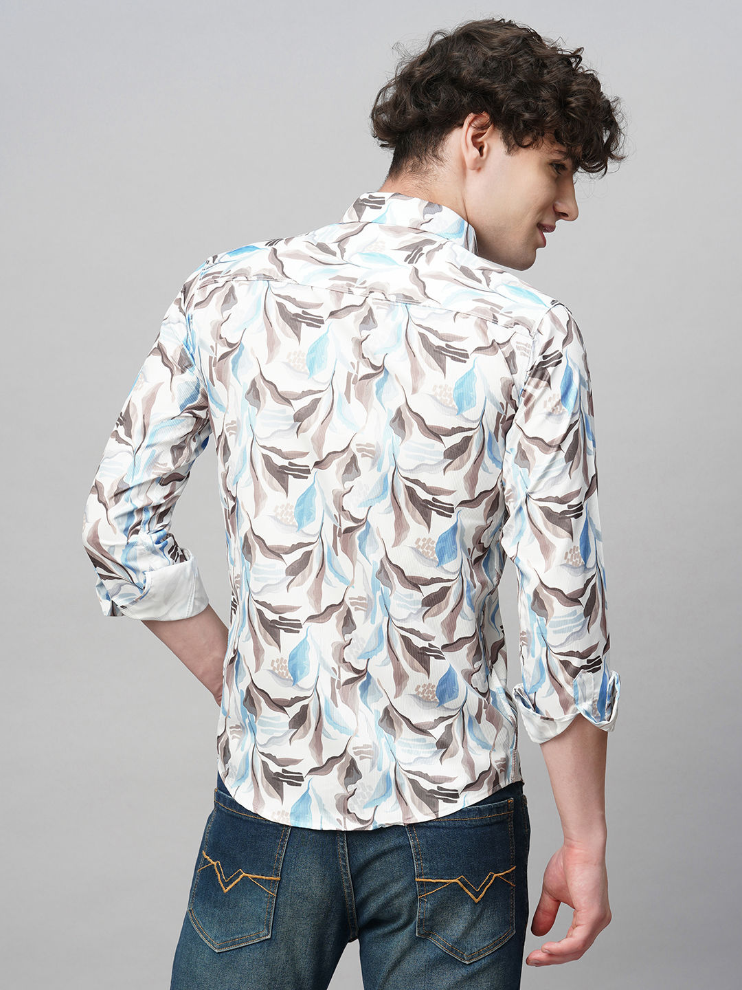 Vivid Printed Cotton Blend Shirt for Men