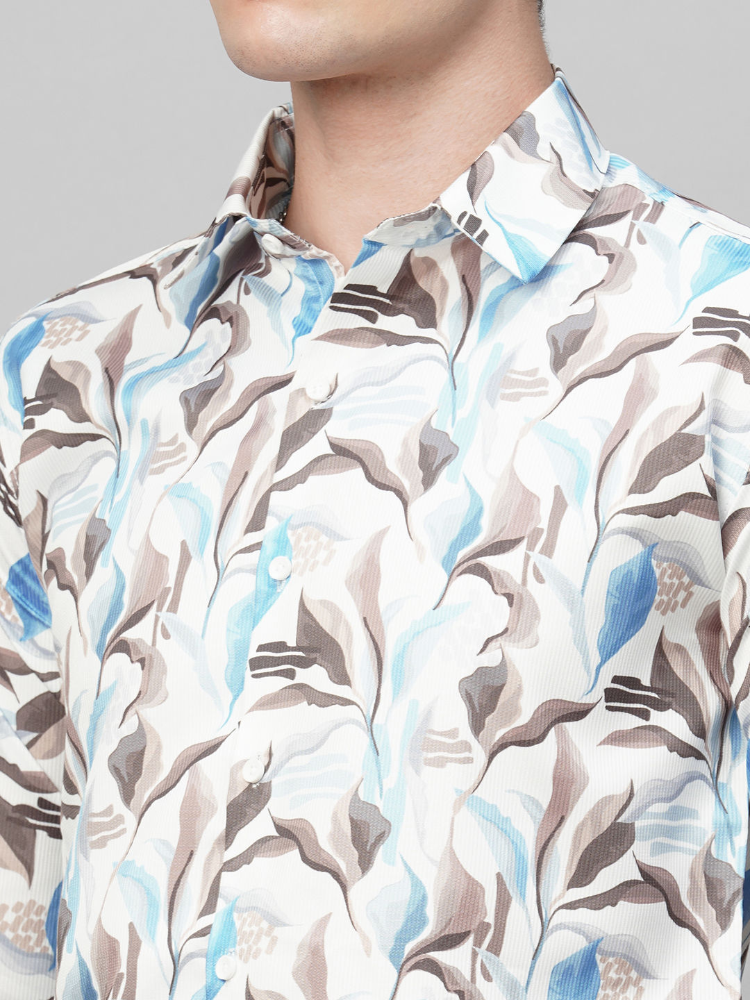 Vivid Printed Cotton Blend Shirt for Men