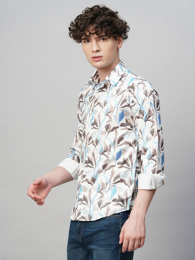 Vivid Printed Cotton Blend Shirt for Men