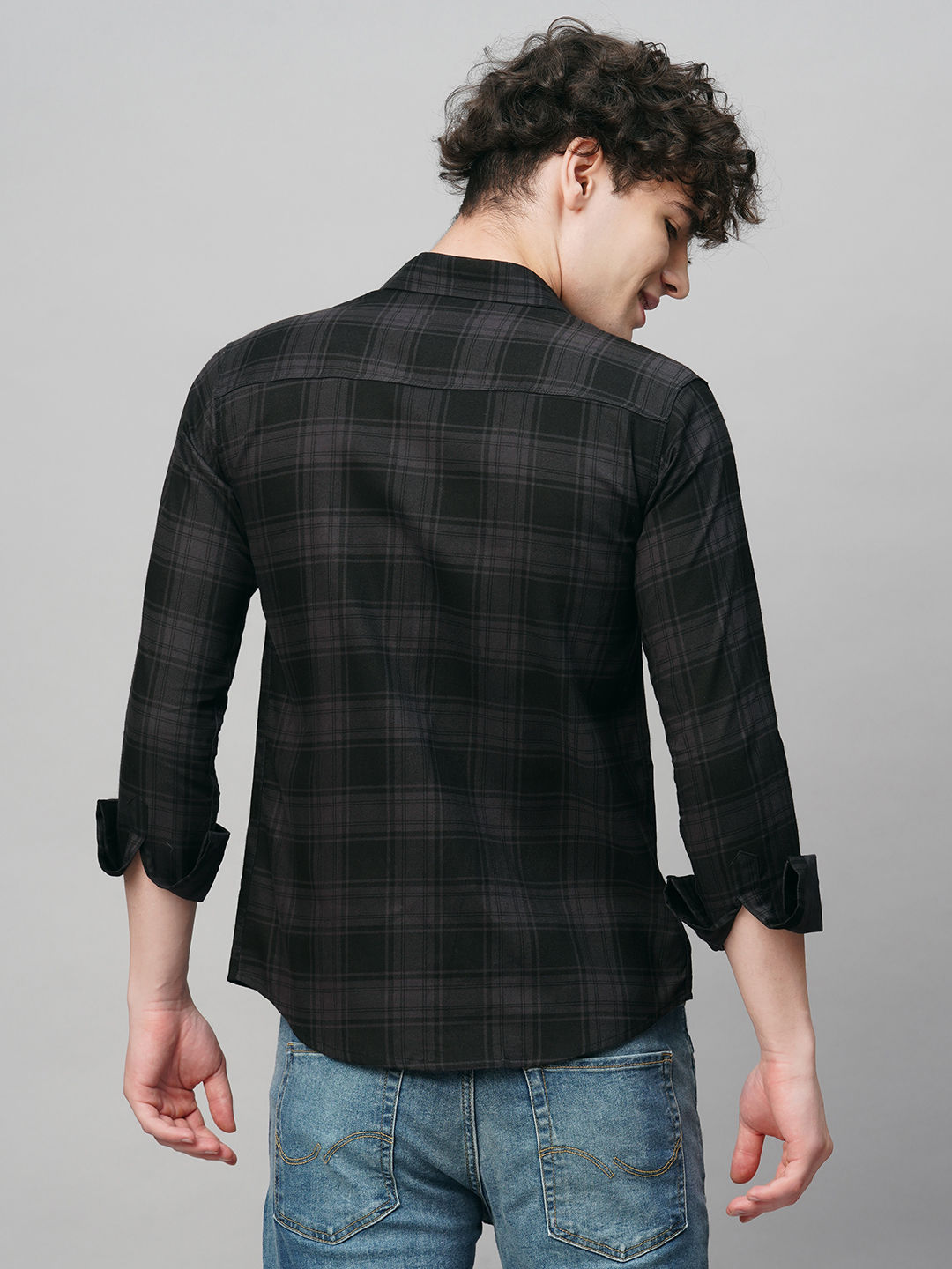 Leisure Cotton Checked Shirt for Men