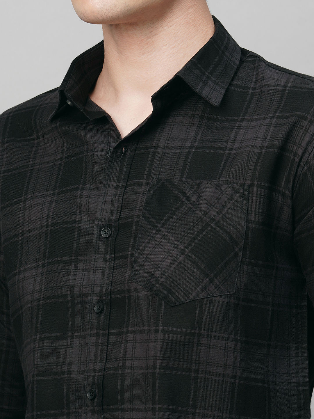 Leisure Cotton Checked Shirt for Men