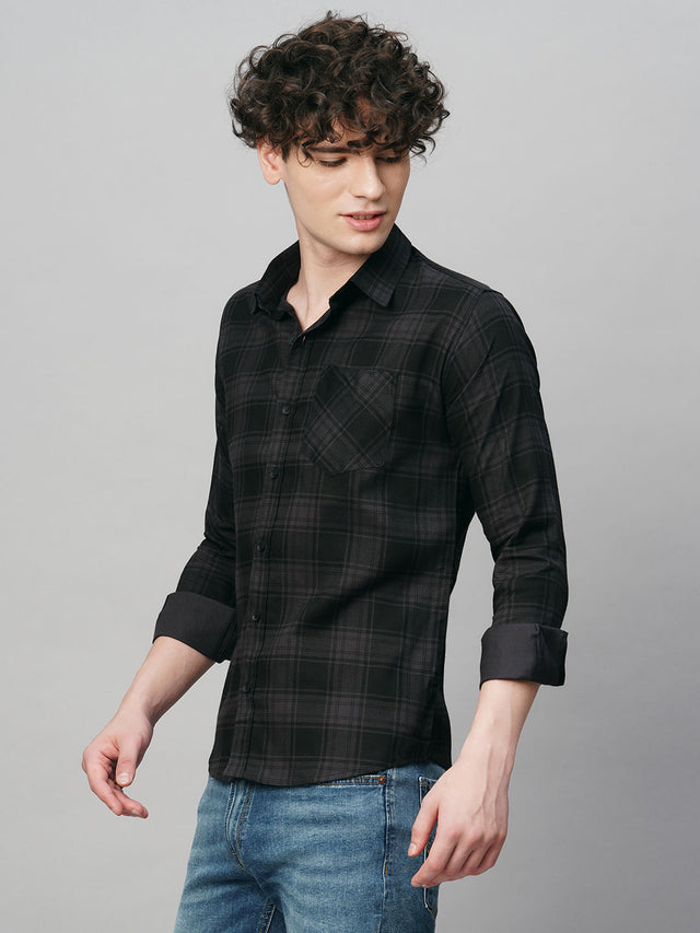 Leisure Cotton Checked Shirt for Men