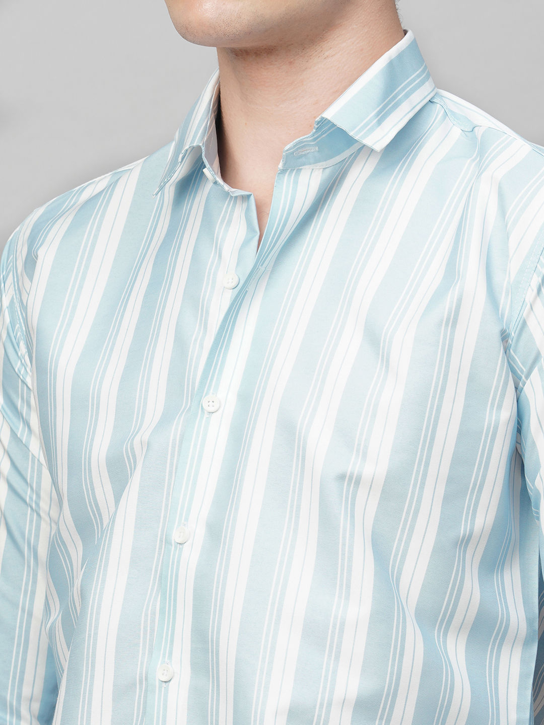 Dynamic Cotton Blend Striped Shirt for Men