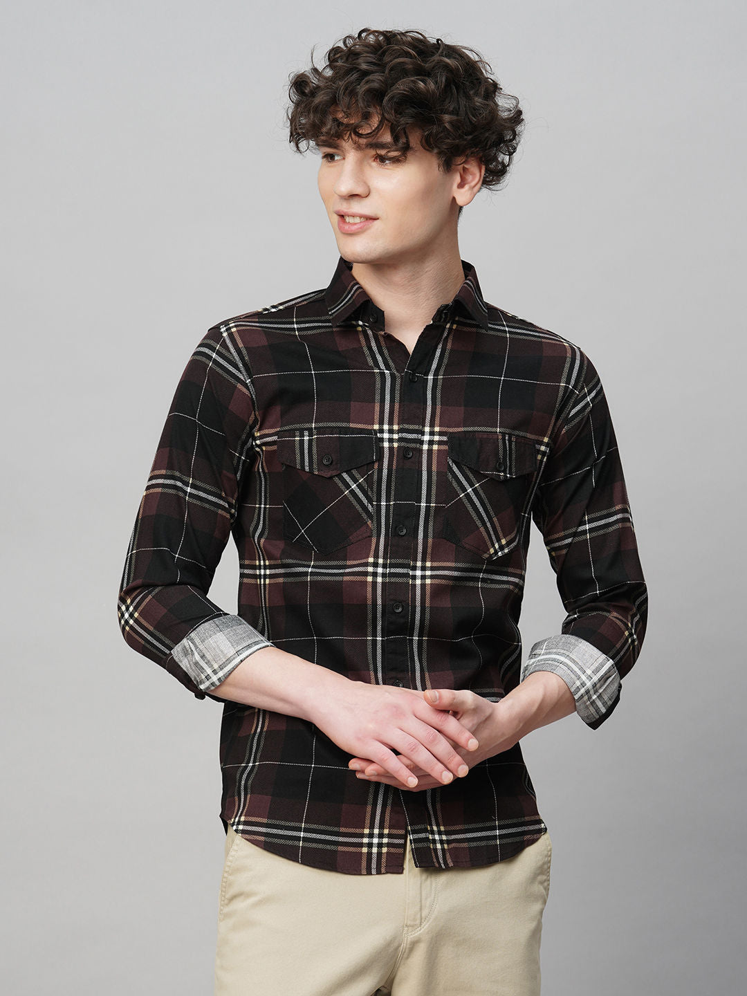 Urban Checked Cotton Shirt for Men - TB_483