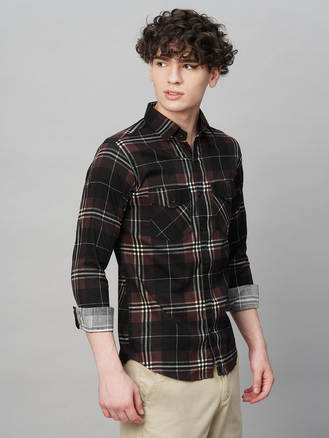 Urban Checked Cotton Shirt for Men - TB_483