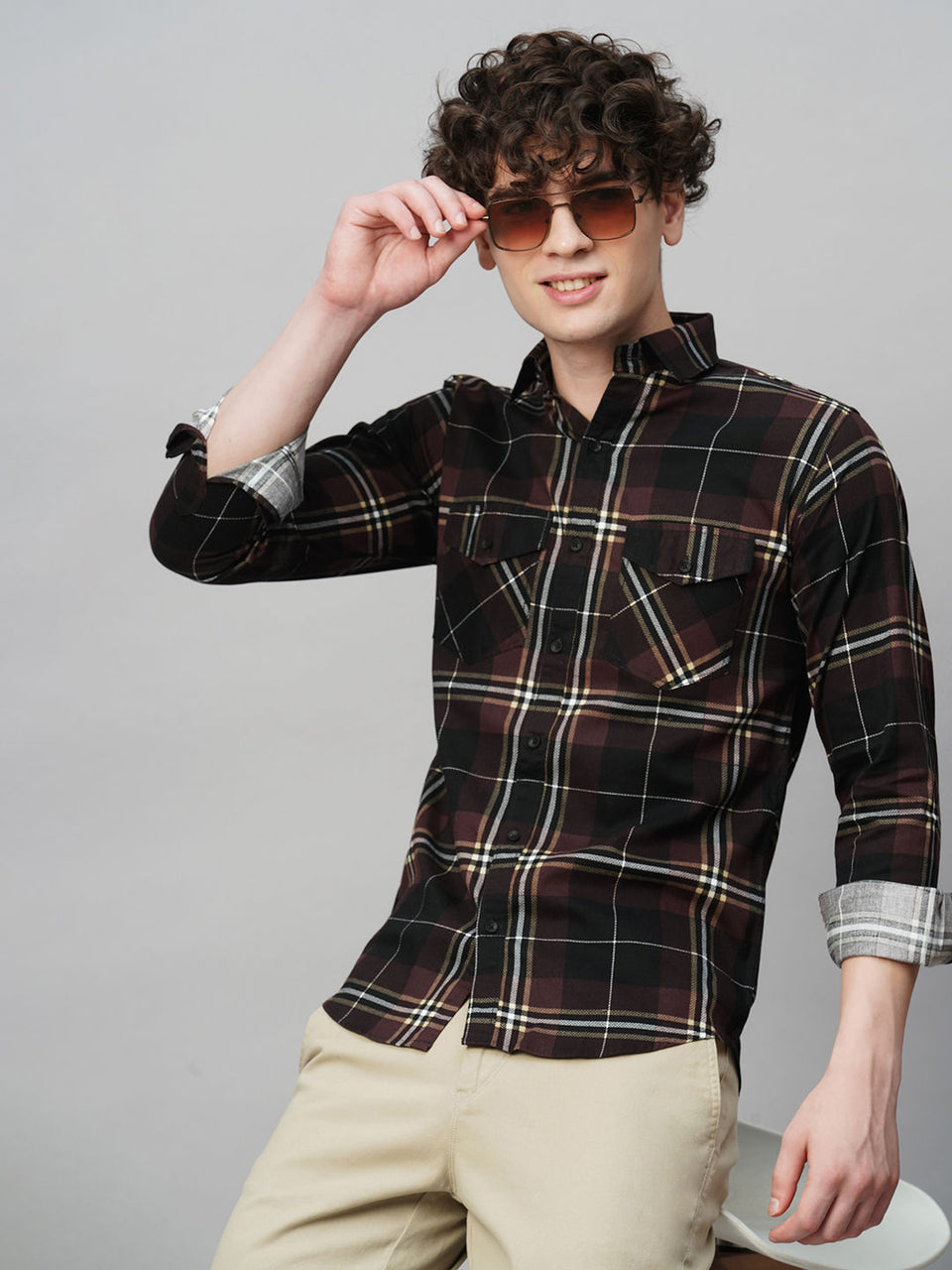 Urban Checked Cotton Shirt for Men - TB_483