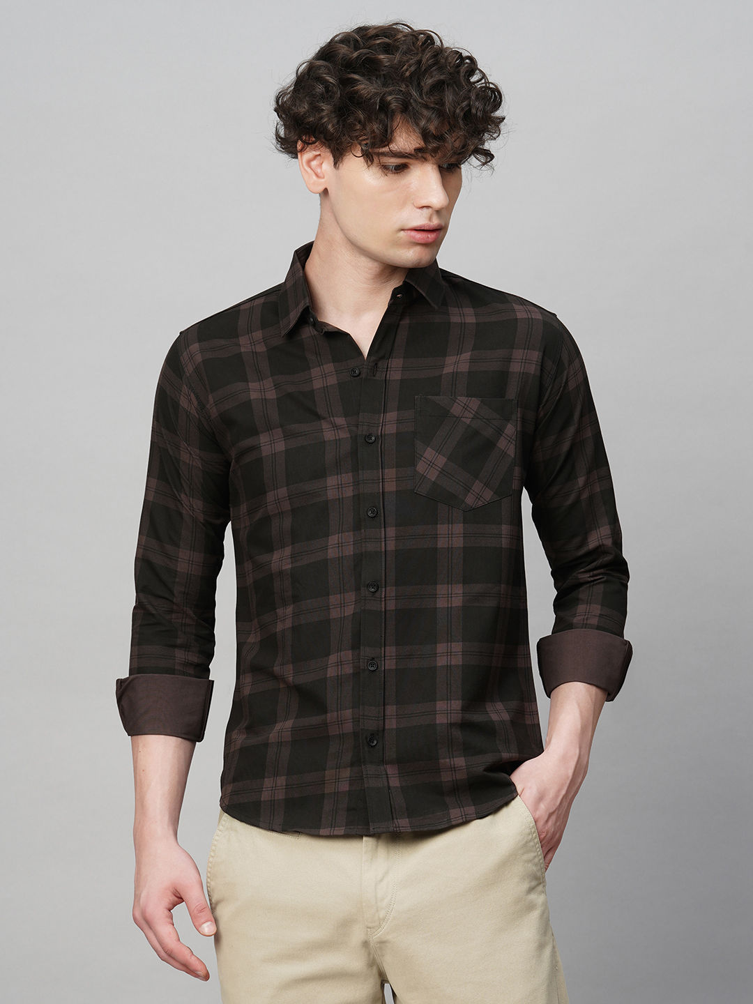 Fashionable Cotton Checked Shirt for Men
