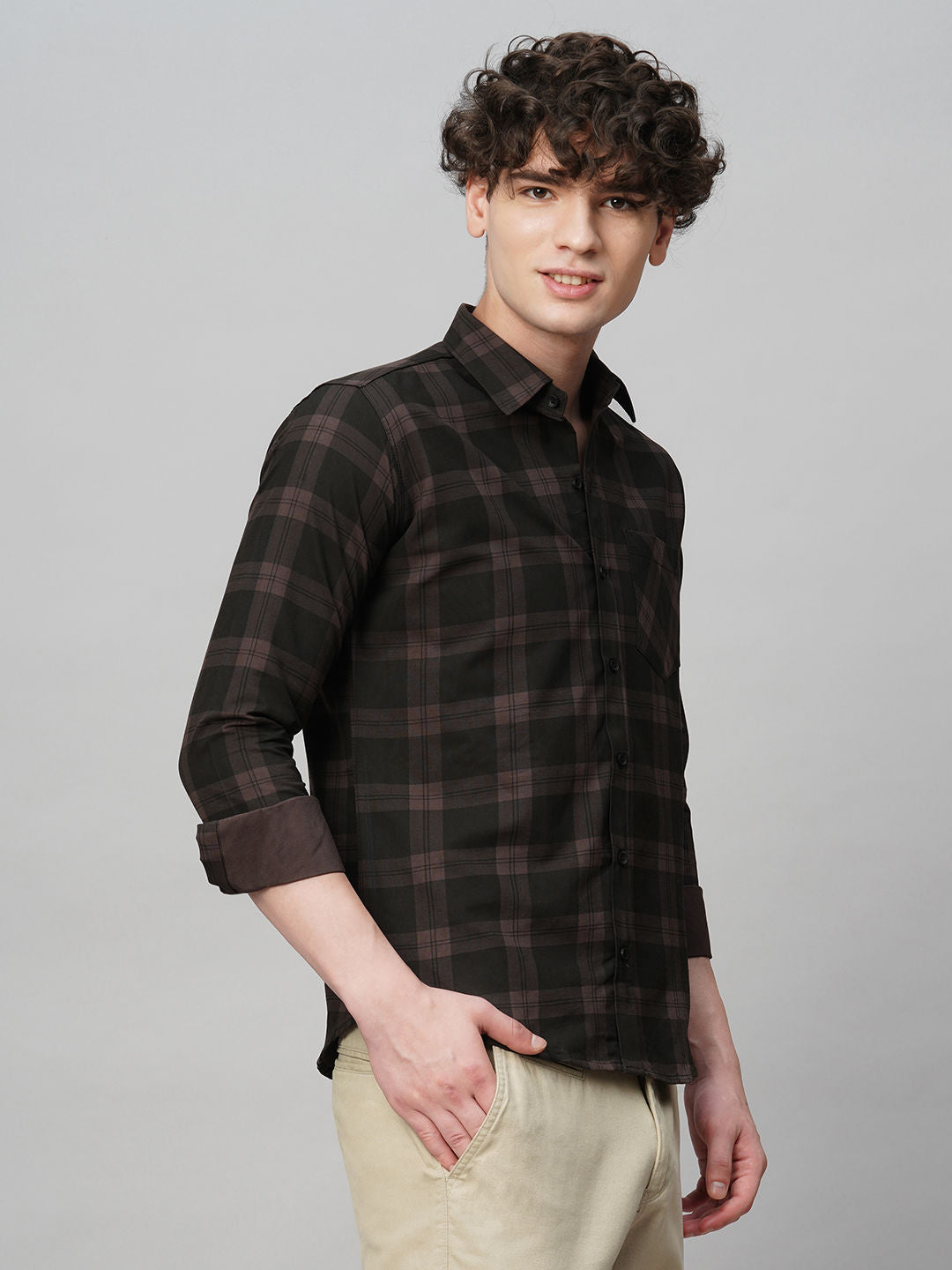 Fashionable Cotton Checked Shirt for Men