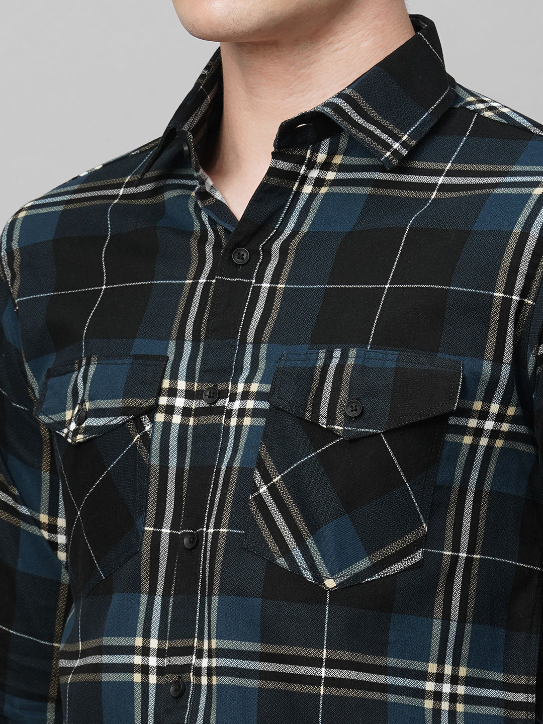 Contemporary Cotton Checked Shirt for Men