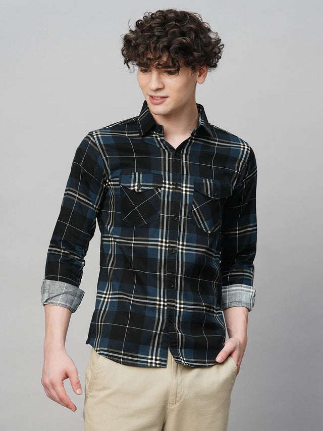 Contemporary Cotton Checked Shirt for Men
