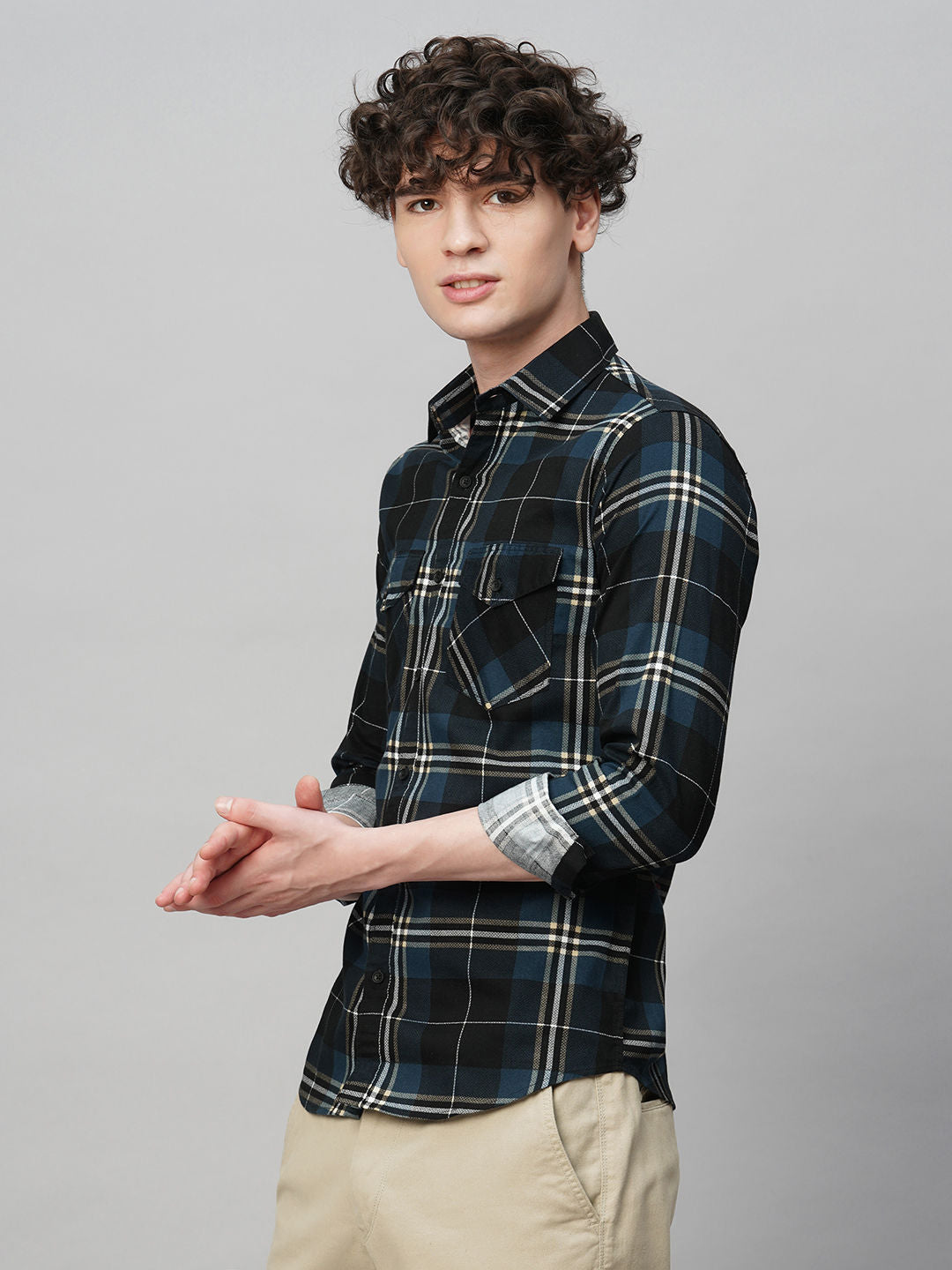 Contemporary Cotton Checked Shirt for Men