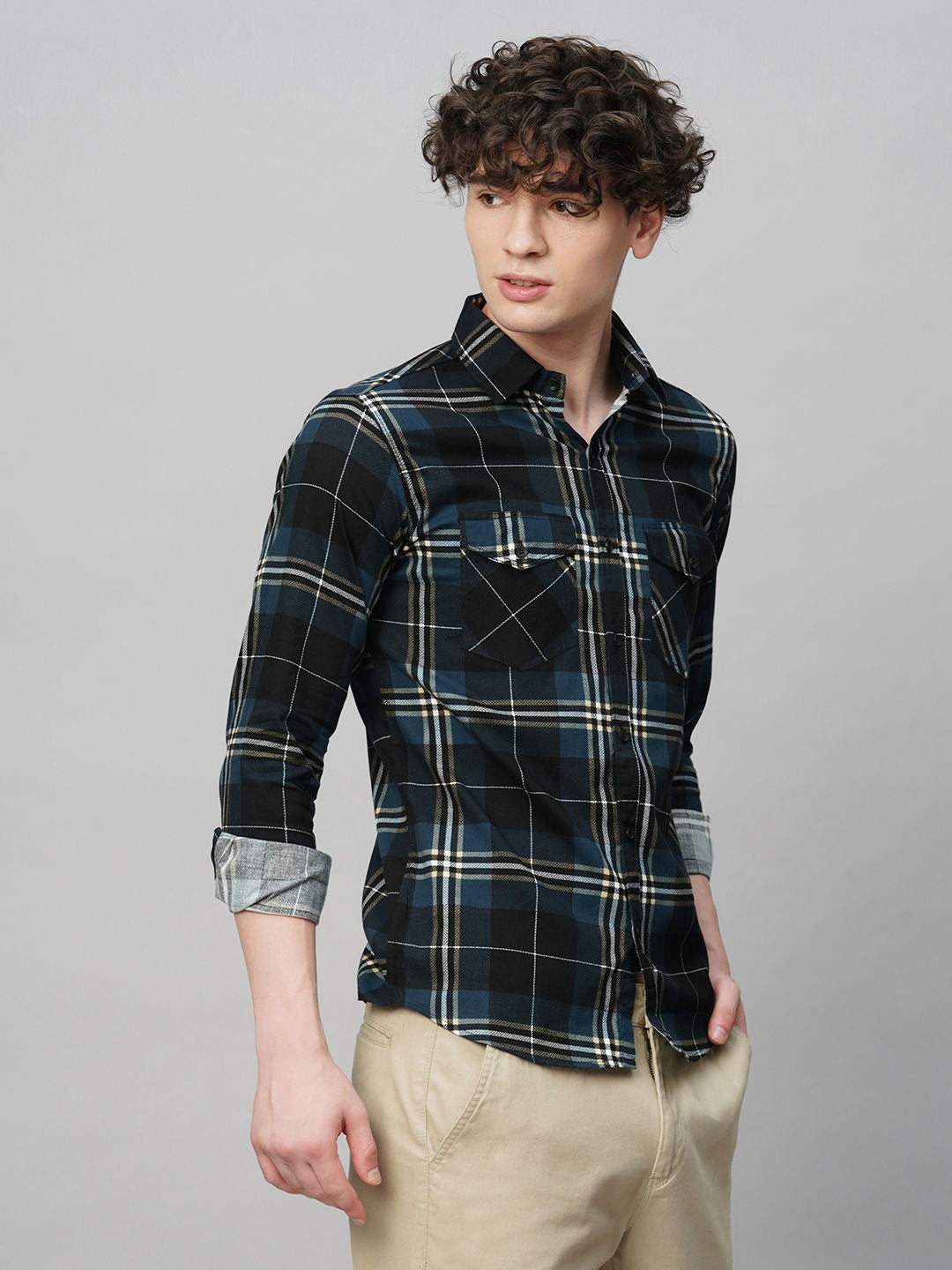 Contemporary Cotton Checked Shirt for Men
