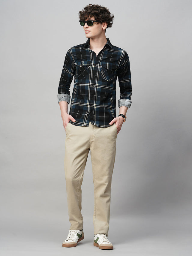 Contemporary Cotton Checked Shirt for Men