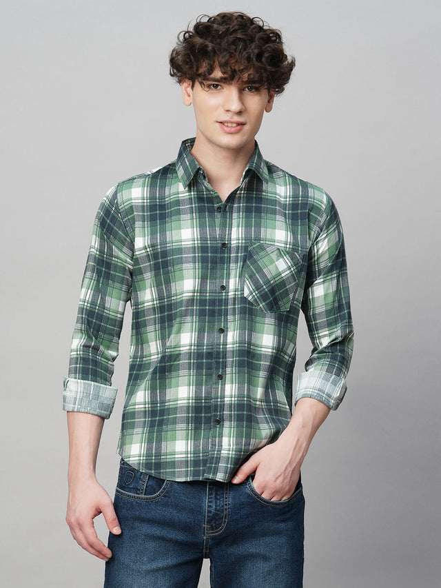 Apex Cotton Checked Shirt for Men
