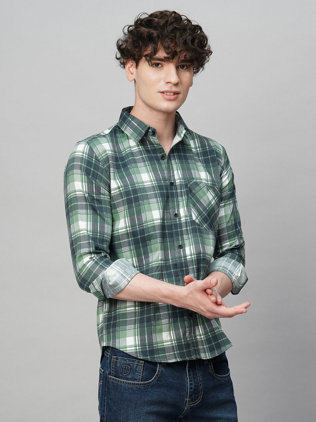 Apex Cotton Checked Shirt for Men