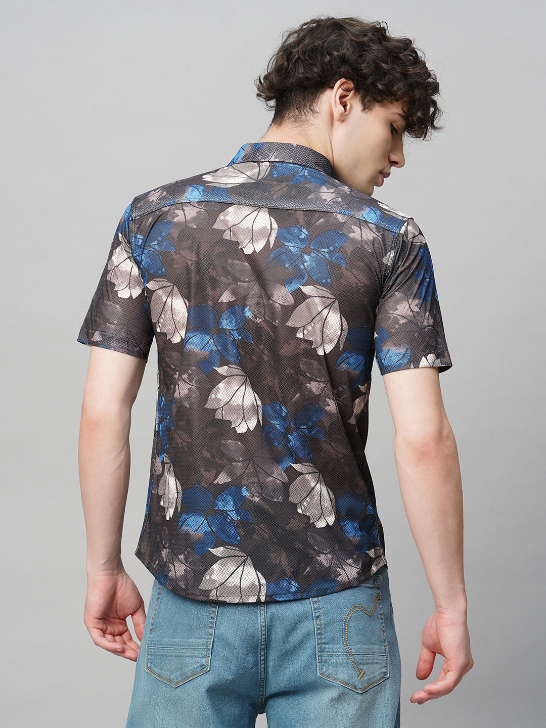 Iconic Cotton Blend Printed Half Sleeves Shirt for Men