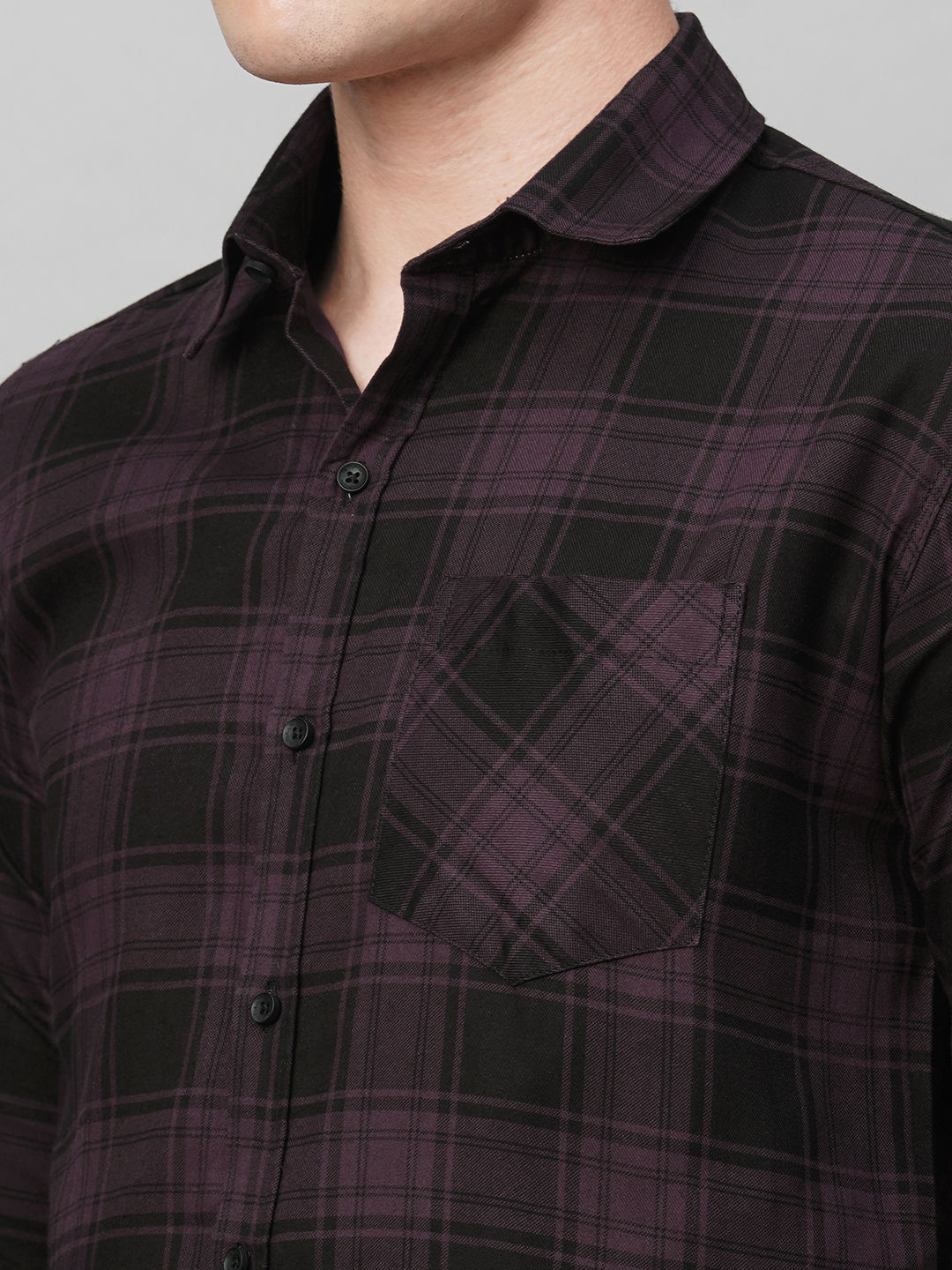 Bespoke Multicolour Checked Shirt for Men