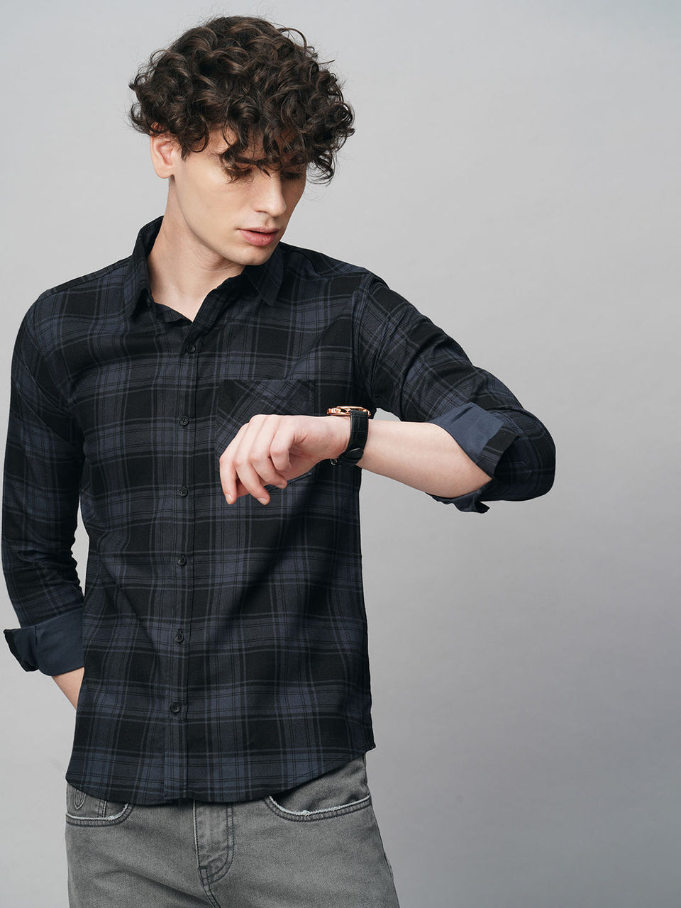 Intrepid Cotton Checked Shirt for Men