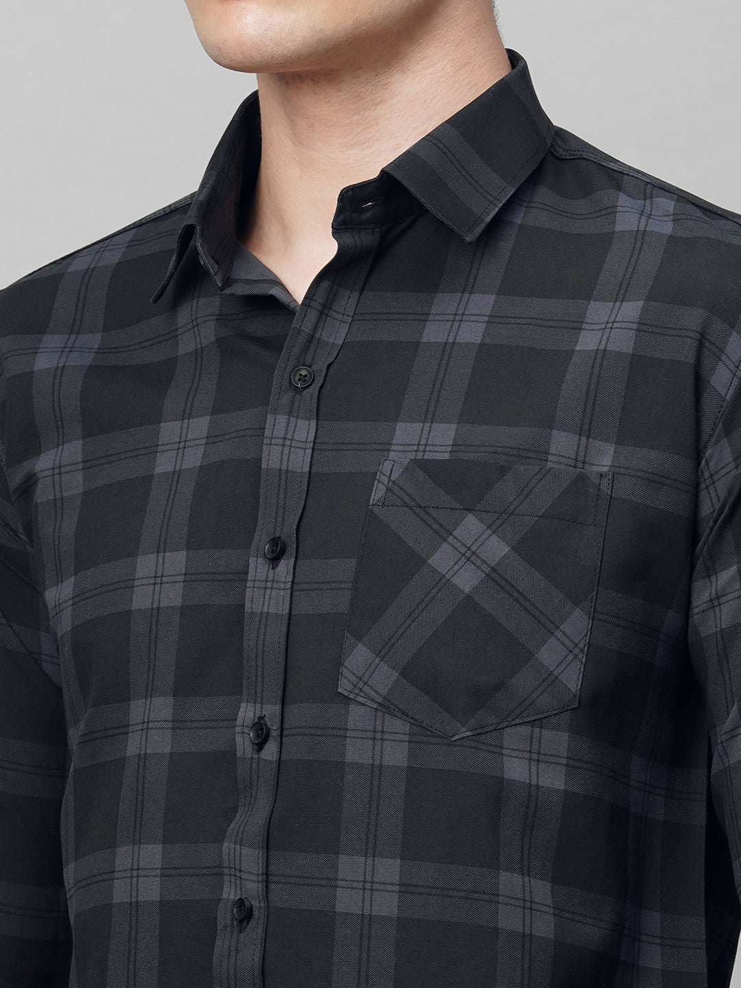Rugged Checked Cotton Shirt for Men