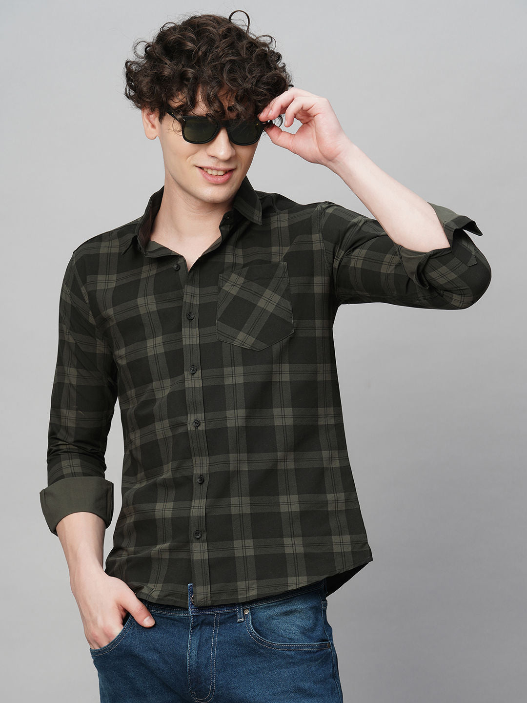 Dapper Cotton Checked Shirt for Men