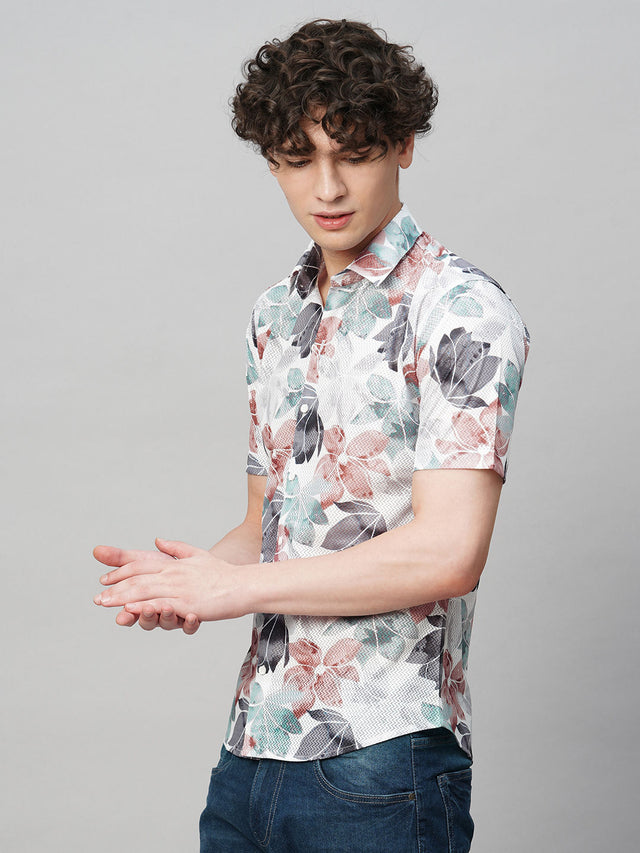 Debonair Cotton Blend Printed Half Sleeves Shirt for Men