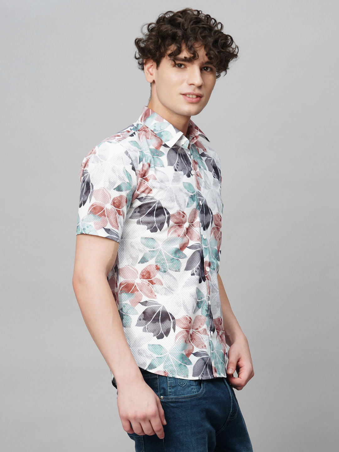 Debonair Cotton Blend Printed Half Sleeves Shirt for Men