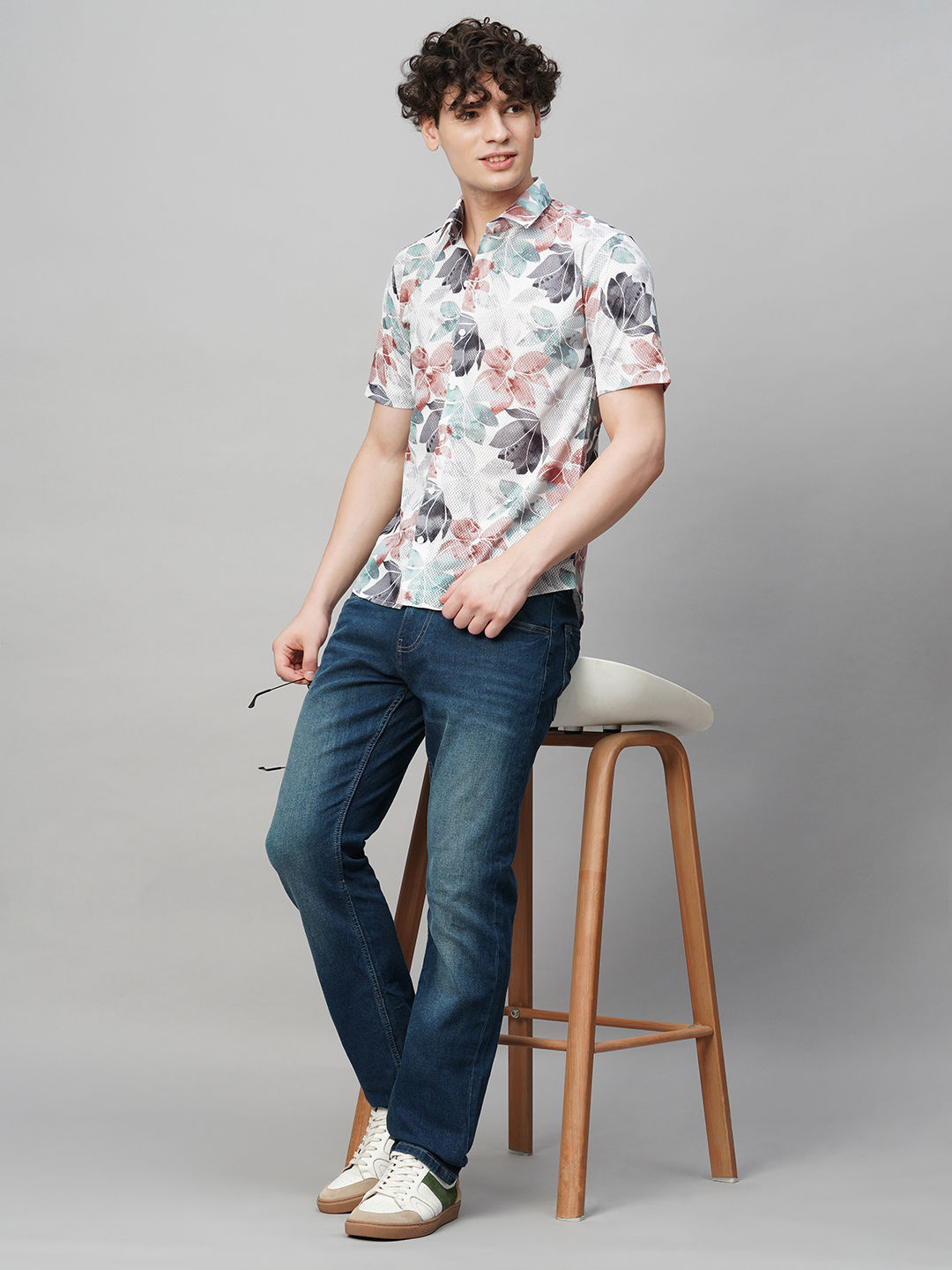 Debonair Cotton Blend Printed Half Sleeves Shirt for Men
