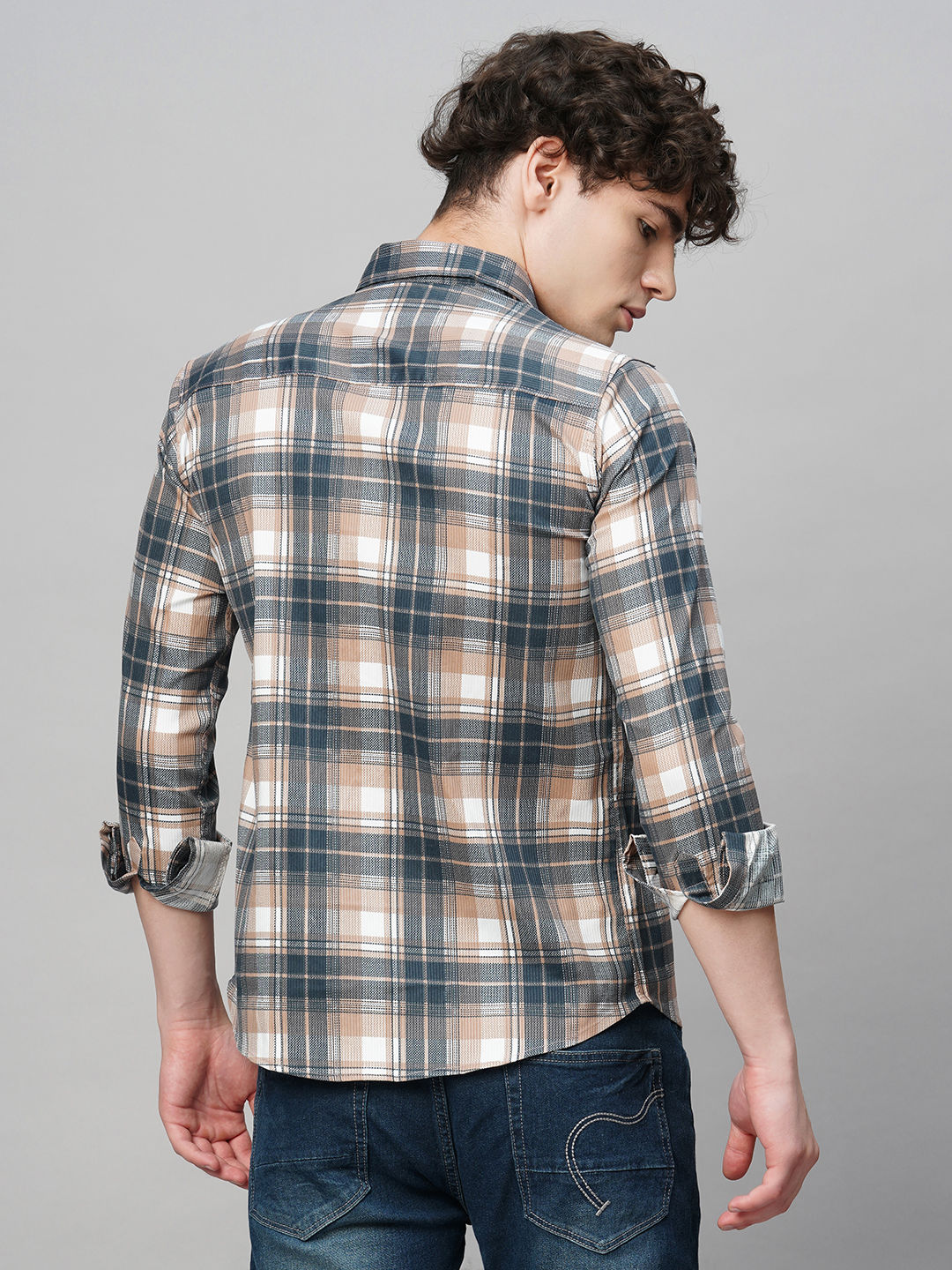 Elegant Cotton Checked Shirt for Men