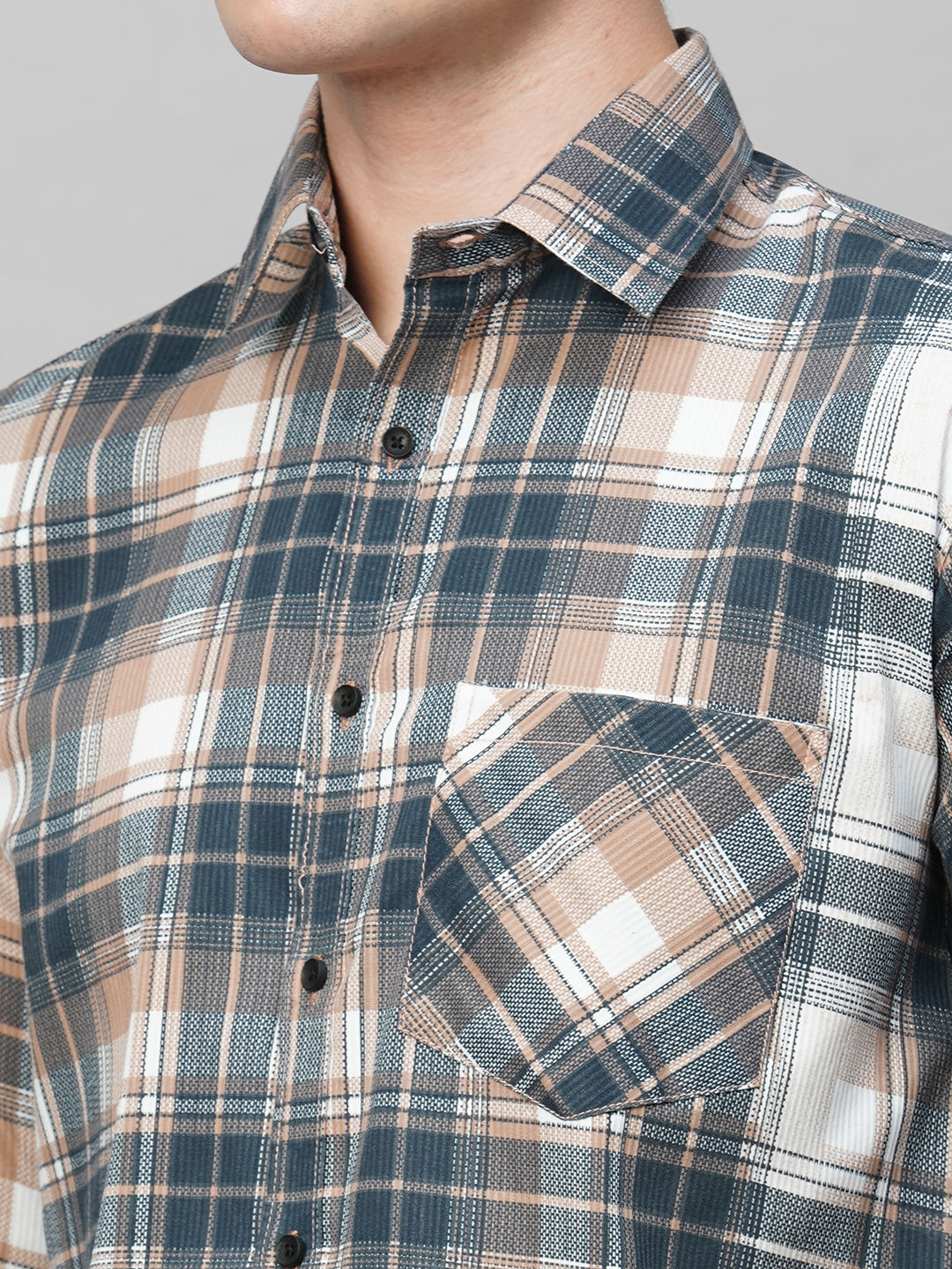Elegant Cotton Checked Shirt for Men