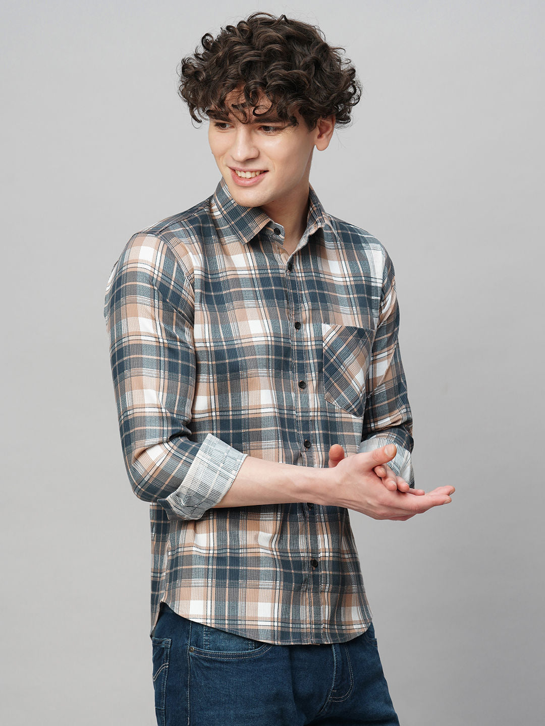 Elegant Cotton Checked Shirt for Men