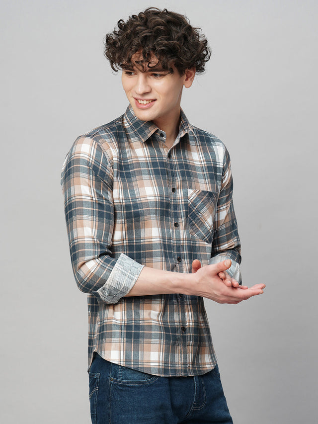 Elegant Cotton Checked Shirt for Men