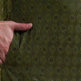 Men Olive Green Embroidered Kurta | Mandarin Collar | Straight Fit 6