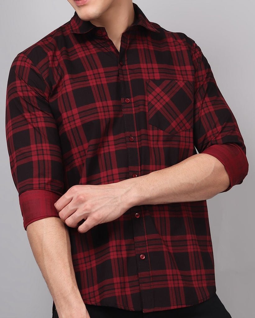 red black mens shirt