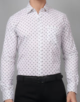 Velam Luxe White Printed Men's Shirt 1