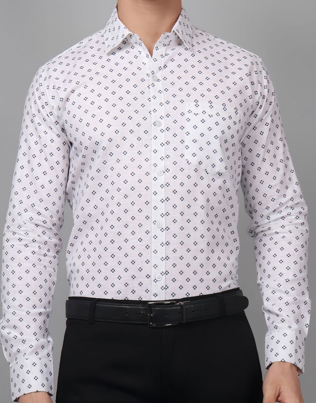 Velam Luxe White Printed Men's Shirt — TryBuy®