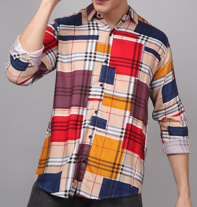 Digital Printed Multi-Colored Men's Shirt — TryBuy®