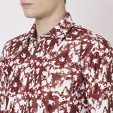 Red and White Abstract Printed Shirt for Men 3