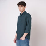 Deep Teal Cotton Shirt for Men 5