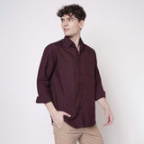Wine Maroon Cotton Shirt for Men 3