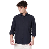 Navy Blue Cotton Shirt for Men 2