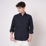 Navy Blue Cotton Shirt for Men 1