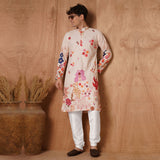 Men’s Multicolor Floral Printed Kurta | Designer Ethnic Wear for Weddings, Haldi & Festive Celebrations 3