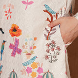 Cream Chikankari Cotton Kurta with Multicolor Royal Mughal Print 2