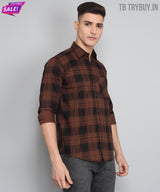 Brown Checked Men's Shirt 4