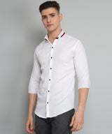 Rough Premium White Solid Men's Shirt 5
