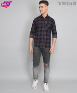 Black Grey Check Men's Shirt 5