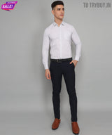 Polka Dot Print Cotton White Men's Shirt 6